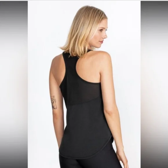 Johnny Was Calme Effect Draped Racerback Tank in White - Picture 2 of 9